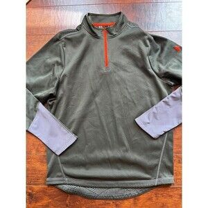 Under Armour Men Green Loose Fit 1/4 Zip Long Sleeve Sz M